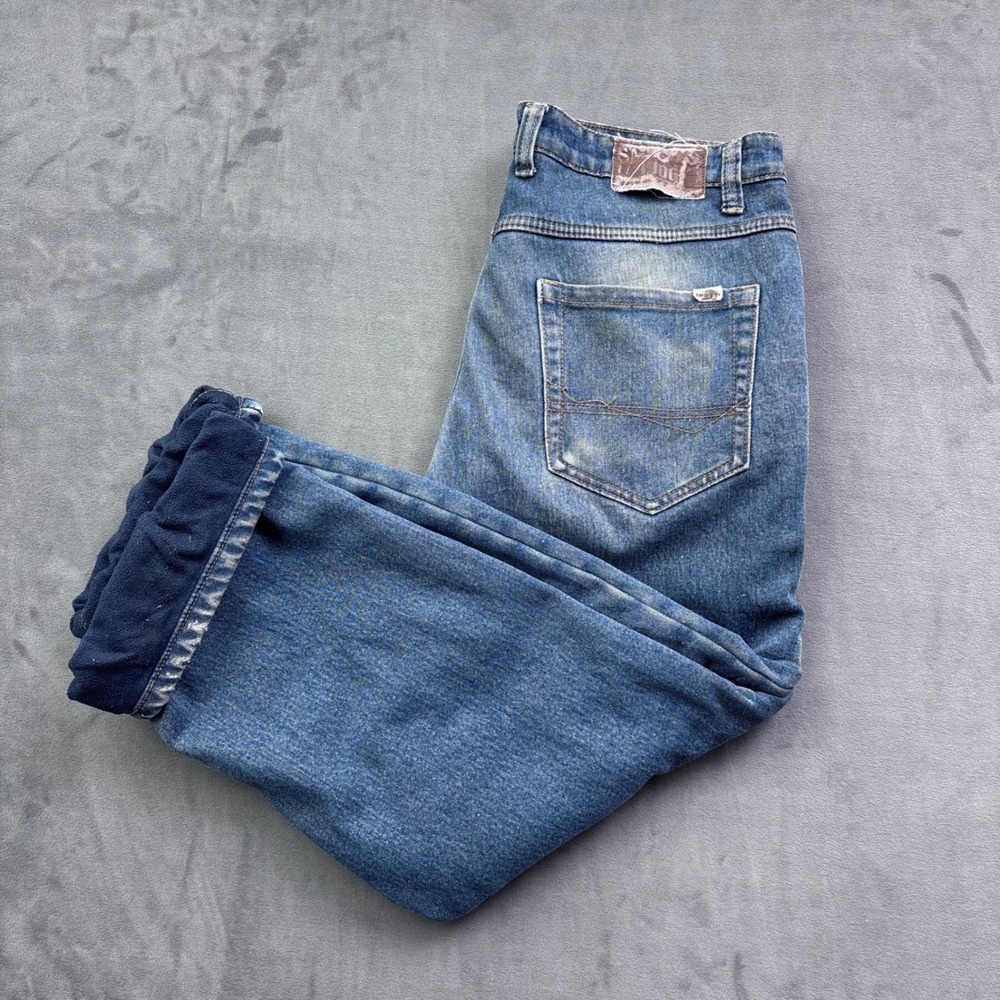 Smith's Workwear Mens Fleece Lined Straight Leg Jeans Blue 34x30 SD5PP7079